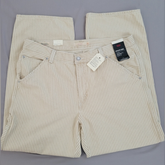 Levi's Premium DAD UTILITY PANTS Jeans Striped/ Size 32x30 - Picture 2 of 15